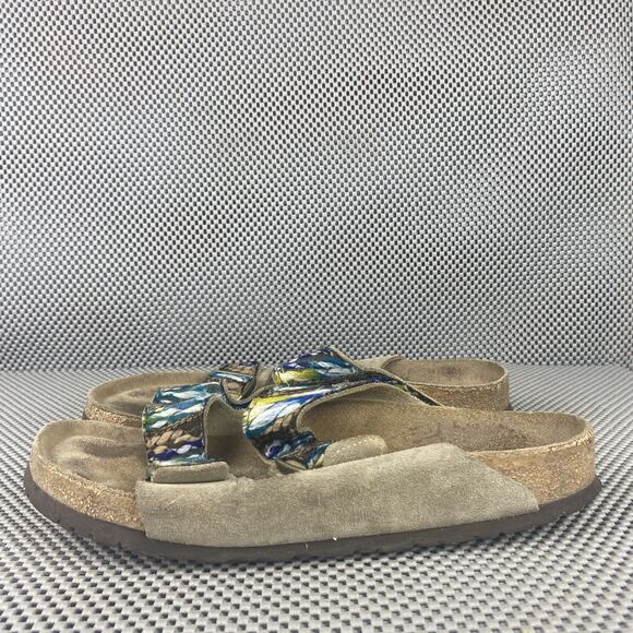 Birkenstock Arizona Woven Yarn Bohemian Sandals 42 Taupe Slide Made in Germany main image 3